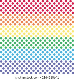 Polka dots LGBT design for decorating, fabric, wrapping paper, wallpaper, backdrop, tablecloth, lovely background.