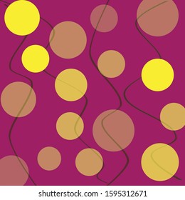 polka dots and lines  vector illustration  pink background