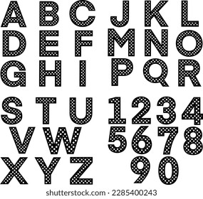 Polka Dots Monogram Alphabet and Numbers 36 Pack Bundle