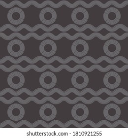 Polka dots. Mosaic with geometric shapes. Seamless pattern. Design with manual hatching. Textile. Ethnic boho ornament. Vector illustration for web design or print.