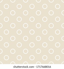 Polka dots on nude background retro seamless vector pattern