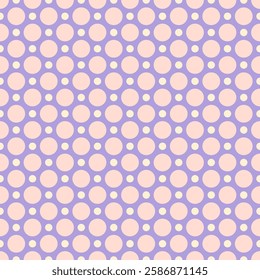 Polka dots on purple background, fabric pattern, gift wrapping paper, notebook cover, phone case , seamless pattern 