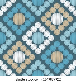Polka dots ornament. Hatch. Seamless pattern. Vector illustration for web design or print.