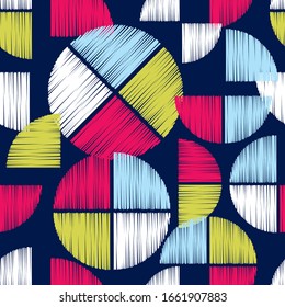 Polka dots ornament. Hatch. Seamless pattern. Vector illustration for web design or print.