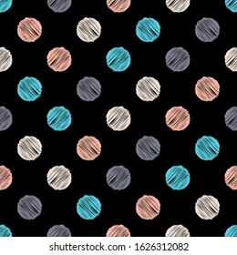 Polka dots ornament. Seamless pattern. Vector illustration for web design or print.