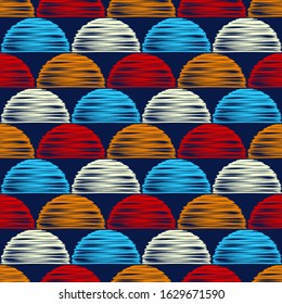 Polka dots ornament. Seamless pattern. Vector illustration for web design or print.
