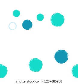 Polka dots pastel seamless pattern. Chalk brush hand drawn rounds, hoops, rings endless repeat print, circle geometric pattern. Trending pastel ornament background. Polka dot vector illustration.