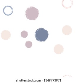 Polka dots pastel seamless pattern. Chalk brush hand drawn rounds, hoops, rings endless repeat print, circle geometric pattern. Trending pastel ornament background. Polka dot vector illustration.