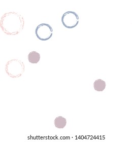 Polka dots pastel seamless pattern. Chalk brush hand drawn rounds, hoops, rings endless repeat print, circle geometric pattern. Trending pastel ornament background. Polka dot vector illustration.