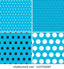 A polka dots pattern with blue background