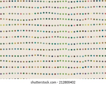 Polka dots pattern with colorful circles in rows on pastel background