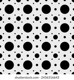 Polka Dots Patrón Diseño de la tela Color Negro Círculo Blanco Ilustración vectorial Concepto Imprimir Ropa Pantalones Camisas Bolso de corbata, Tela multiusos étnica Industria textil y más.