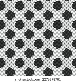 Polka dots Muster Jacquard Strickte nahtlose Muster. Schwarz-weißer Hintergrund. Vektorgrafik