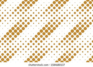 Polka dots pattern luxury golden seamless on white background. Vector abstract design.