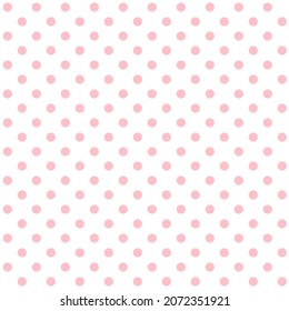 Patrón de puntos de polka en puntos rosados sobre fondo blanco. Punto rosado sobre blanco. ilustración del patrón de puntos de polka rosa y blanco.