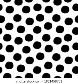 Polka dots pattern seamless background Hand drawn circles