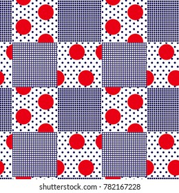 Polka dots pattern in squared for textile pattern and fashion design