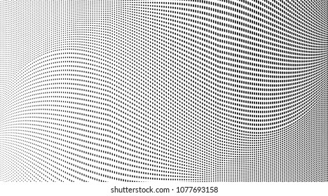 Polka dots pattern texture background. Abstract curves. Halftone backdrop. Wavy dotted spotted pattern.
 Modern abstract dotted template vector illustration for design, covers, web  banners