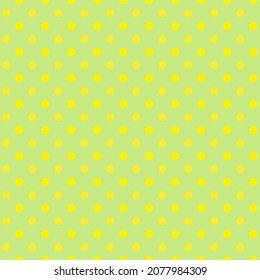 Polka Dots pattern in yellow spots on light green background. Yellow dots on light green.  illustration of yellow and light green polka dots pattern.