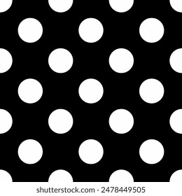 Polka Dots Poa Circle Round Dotted Seamless Pattern Rapport Black and White