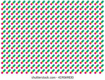 Polka Dots Raster Background.Color Vector Color Halftone Design.