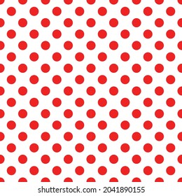 Polka dots red and white seamless pattern vector