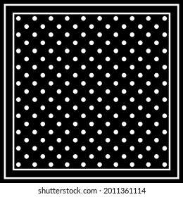 Polka dots scarf pattern. Vector patch for print, fabric, scarf design.