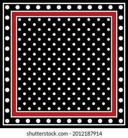 Polka dots scarf pattern. Vector patch for print, fabric, scarf design.