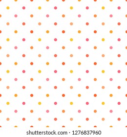 Polka dots seamless colorful pattern. Vector illustration.