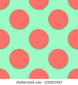 Polka dots seamless pattern. 3d vector background.