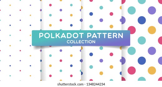 Polka dots seamless pattern collection. Colorful print design for textile, fabric, fashion, wallpaper, background.