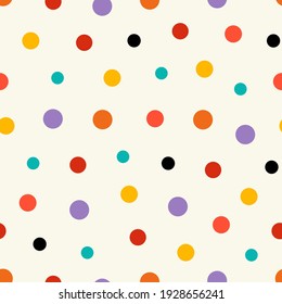 Polka dots seamless pattern. Contemporary colorful background, wallpaper, modern art print. Vector illustration