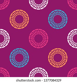 Polka dots seamless pattern. Ethnic print. Boho. Shading. Multicolored. Simple design. Vector geometric background. Can be used in printing, textile, wrapping, web-design.