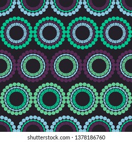 Polka dots seamless pattern. Ethnic print. Boho. Shading. Multicolored. Simple design. Vector geometric background. Can be used in printing, textile, wrapping, web-design.