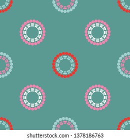 Polka dots seamless pattern. Ethnic print. Boho. Shading. Multicolored. Simple design. Vector geometric background. Can be used in printing, textile, wrapping, web-design.