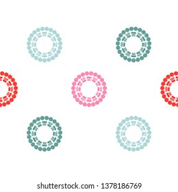 Polka dots seamless pattern. Ethnic print. Boho. Shading. Multicolored. Simple design. Vector geometric background. Can be used in printing, textile, wrapping, web-design.