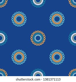 Polka dots seamless pattern. Ethnic print. Boho. Shading. Multicolored. Simple design. Vector geometric background. Can be used in printing, textile, wrapping, web-design.