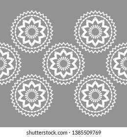 Polka dots seamless pattern. Flowers. Ethnic print. Boho. Multicolored. Simple design. Vector geometric background. Can be used in printing, textile, wrapping, web-design.