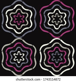 Polka dots. Seamless pattern. Geometry. Design with manual hatching. Ethnic boho ornament. Tribal motif. Vector illustration for web design or print.