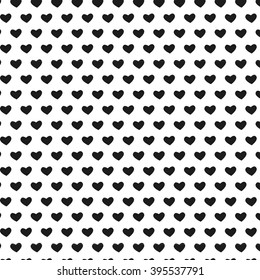 Polka dots seamless pattern with hearts. Valentines day background. Vector illustration
