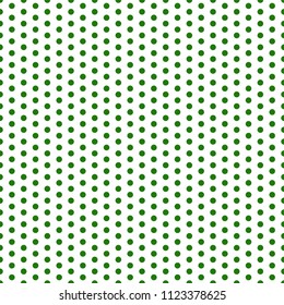 Polka Dots Seamless Pattern - Large green polka dots on white background