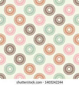 Polka dots seamless pattern. Mosaic of ethnic figures. Patterned texture. Geometric background. Can be used for wallpaper, textile, invitation card, wrapping, web page background.