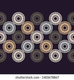 Polka dots seamless pattern. Mosaic of ethnic figures. Patterned texture. Geometric background. Can be used for wallpaper, textile, invitation card, wrapping, web page background.