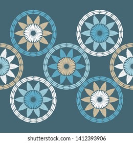 Polka dots seamless pattern. Mosaic of ethnic figures. Patterned texture. Geometric background. Can be used for wallpaper, textile, invitation card, wrapping, web page background.