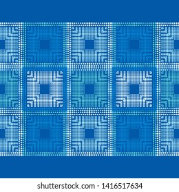 Polka dots seamless pattern. Mosaic of ethnic figures. Patterned texture. Geometric background. Can be used for wallpaper, textile, invitation card, wrapping, web page background.