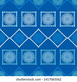 Polka dots seamless pattern. Mosaic of ethnic figures. Patterned texture. Geometric background. Can be used for wallpaper, textile, invitation card, wrapping, web page background.