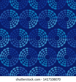 Polka dots seamless pattern. Mosaic of ethnic figures. Patterned texture. Geometric background. Can be used for wallpaper, textile, invitation card, wrapping, web page background.