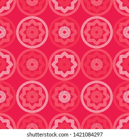 Polka dots seamless pattern. Mosaic of ethnic figures. Patterned texture. Geometric background. Can be used for wallpaper, textile, invitation card, wrapping, web page background.