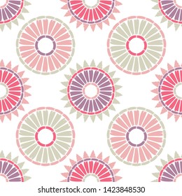 Polka dots seamless pattern. Mosaic of ethnic figures. Patterned texture. Geometric background. Can be used for wallpaper, textile, invitation card, wrapping, web page background.