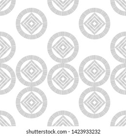 Polka dots seamless pattern. Mosaic of ethnic figures. Patterned texture. Geometric background. Can be used for wallpaper, textile, invitation card, wrapping, web page background.
